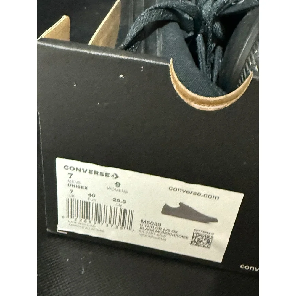 Converse Chuck Taylor All Star Ox Low Black Monochrome M5039 Mens 7 Womens 9 - Picture 2 of 6